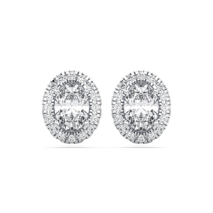 OVAL HALO EARRING