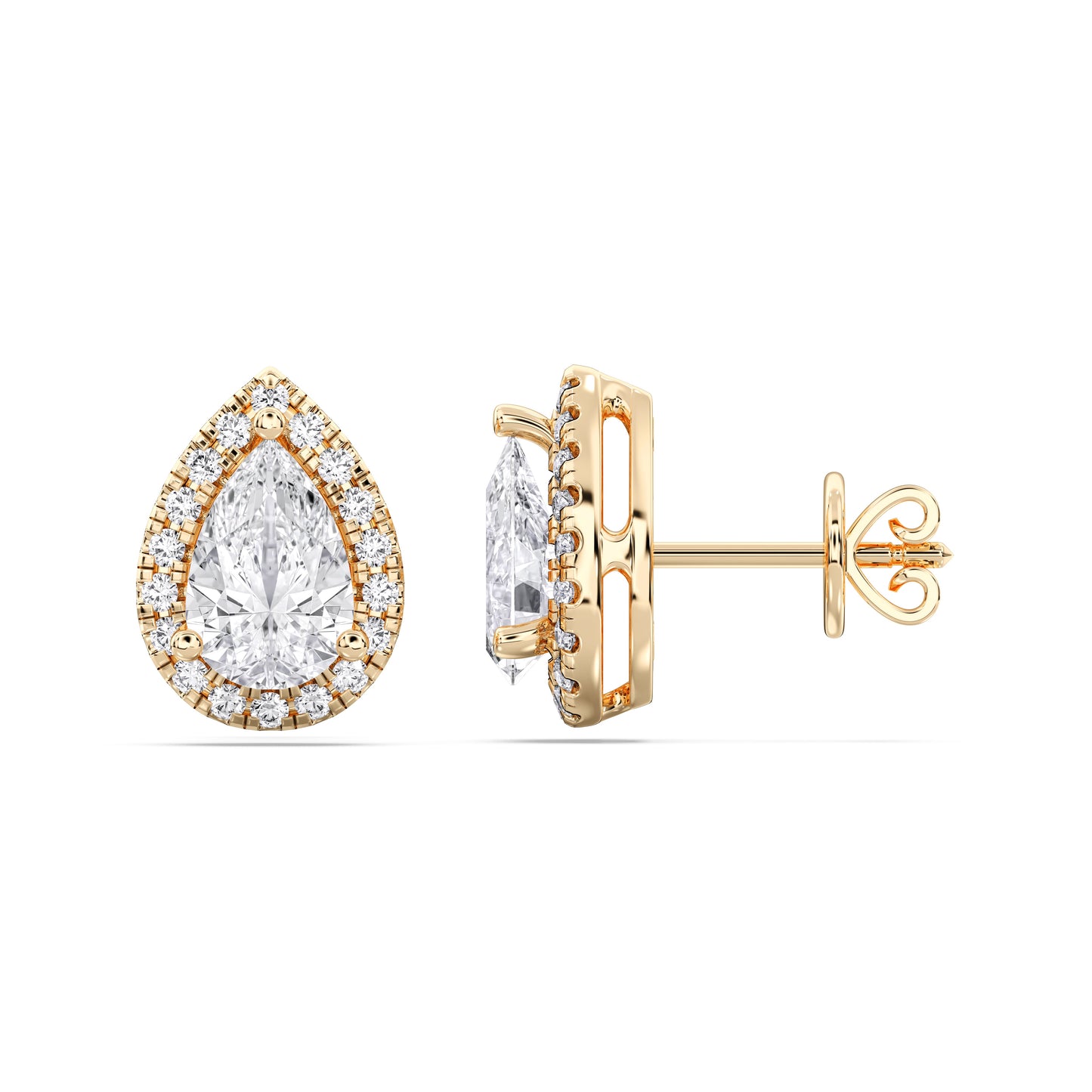PEAR HALO EARRING