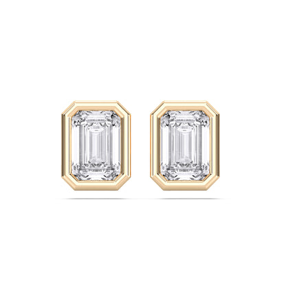 EMERALD BEZEL STUDS