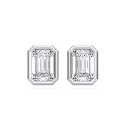 EMERALD BEZEL STUDS