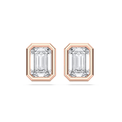 EMERALD BEZEL STUDS