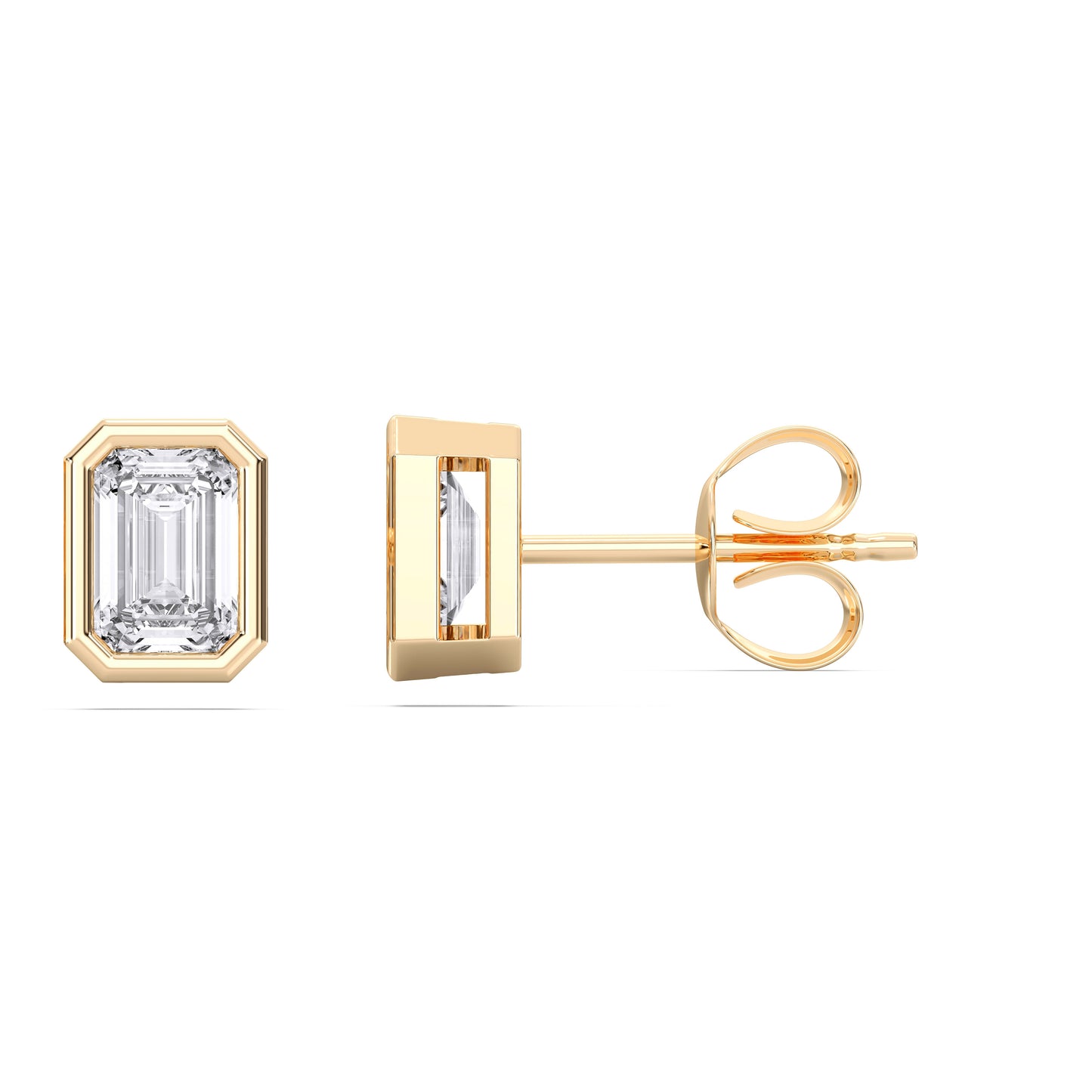 EMERALD BEZEL STUDS