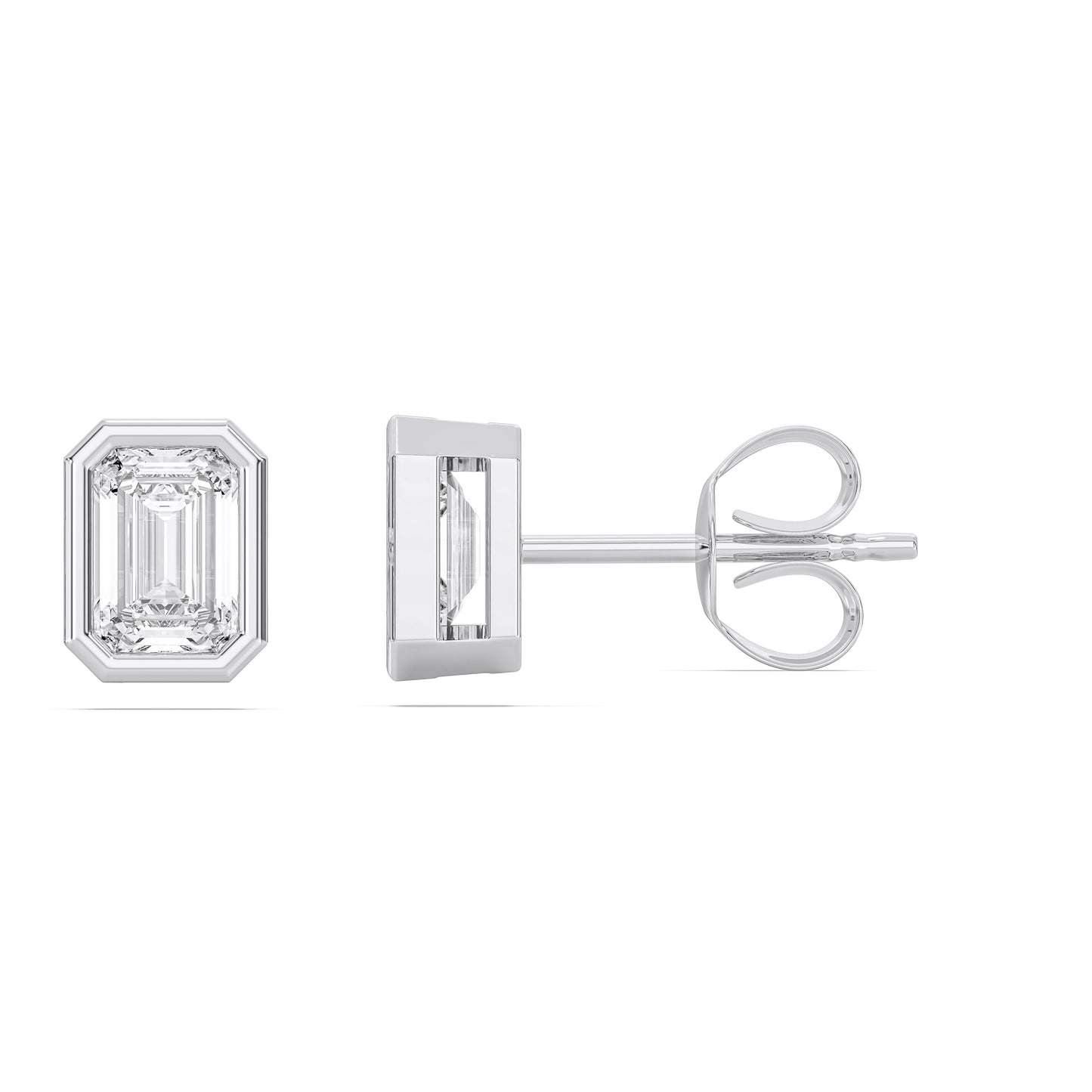 EMERALD BEZEL STUDS