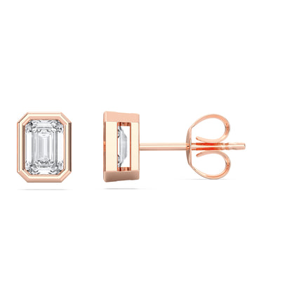 EMERALD BEZEL STUDS