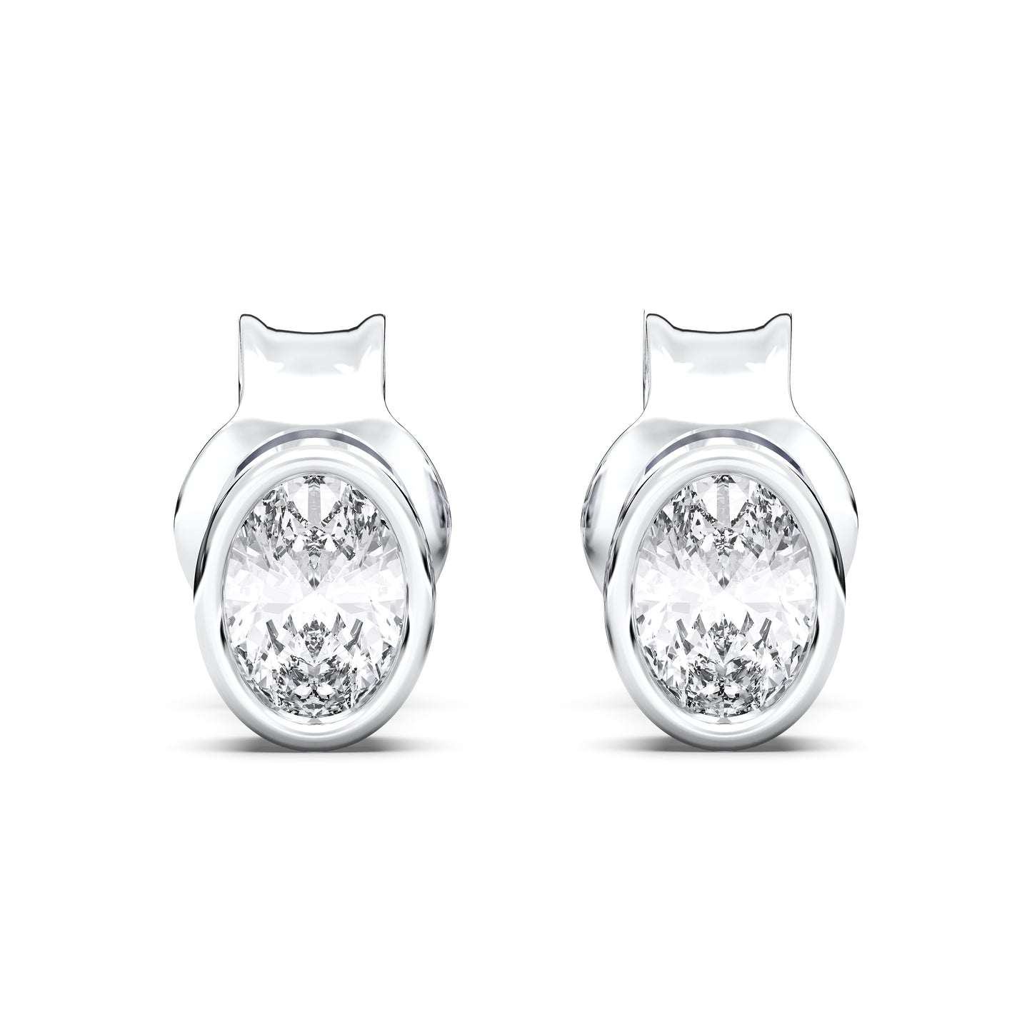 OVAL BEZEL STUDS