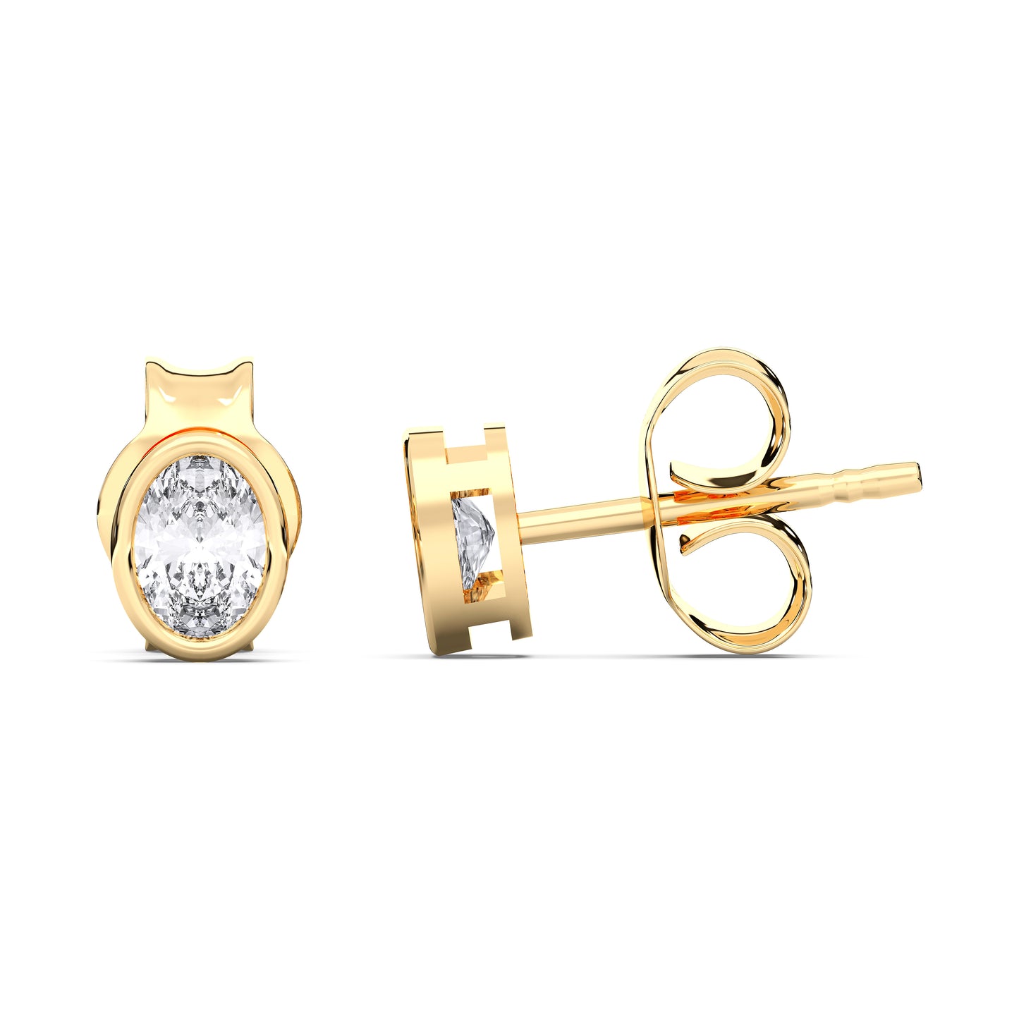 OVAL BEZEL STUDS