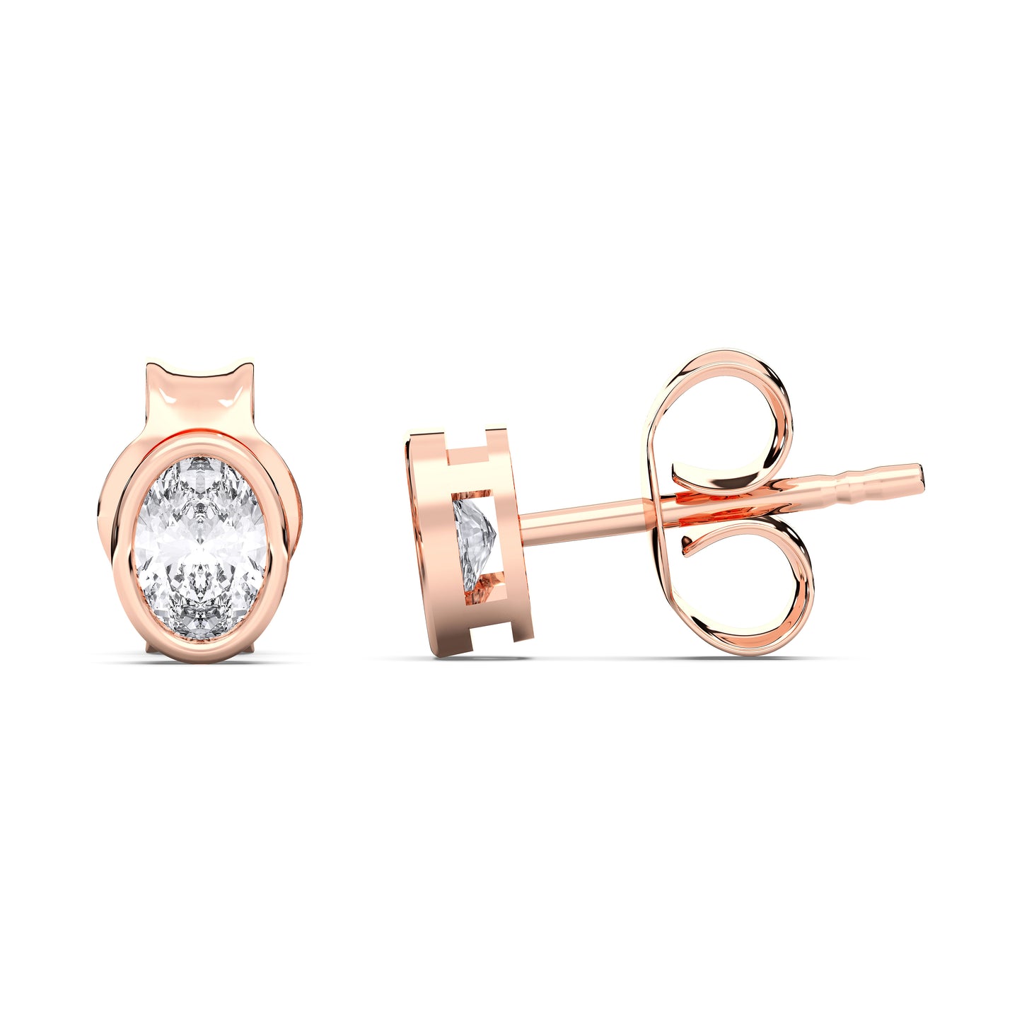 OVAL BEZEL STUDS