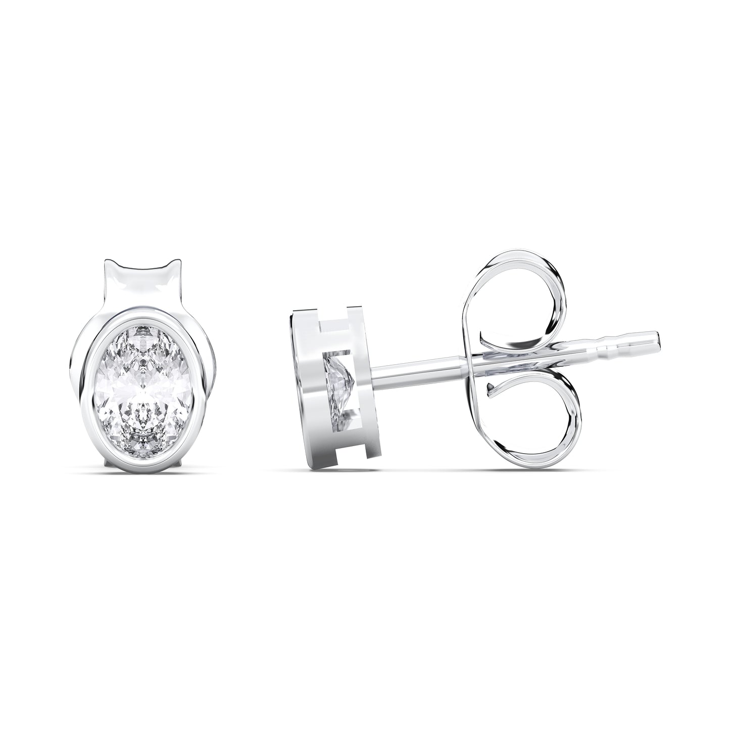 OVAL BEZEL STUDS