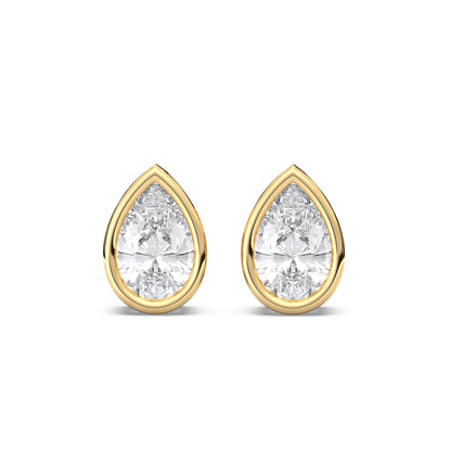 PEAR BEZEL STUDS