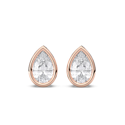 PEAR BEZEL STUDS