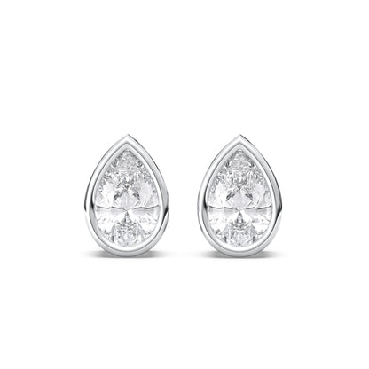 PEAR BEZEL STUDS