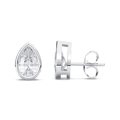 PEAR BEZEL STUDS