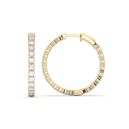 ROUND IN-OUT HOOPS EARRING