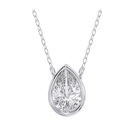 PEAR BEZEL SOLITAIRE PENDANT