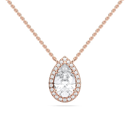PEAR HALO SOLITAIRE PENDANT