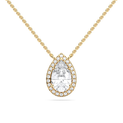 PEAR HALO SOLITAIRE PENDANT