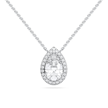 PEAR HALO SOLITAIRE PENDANT