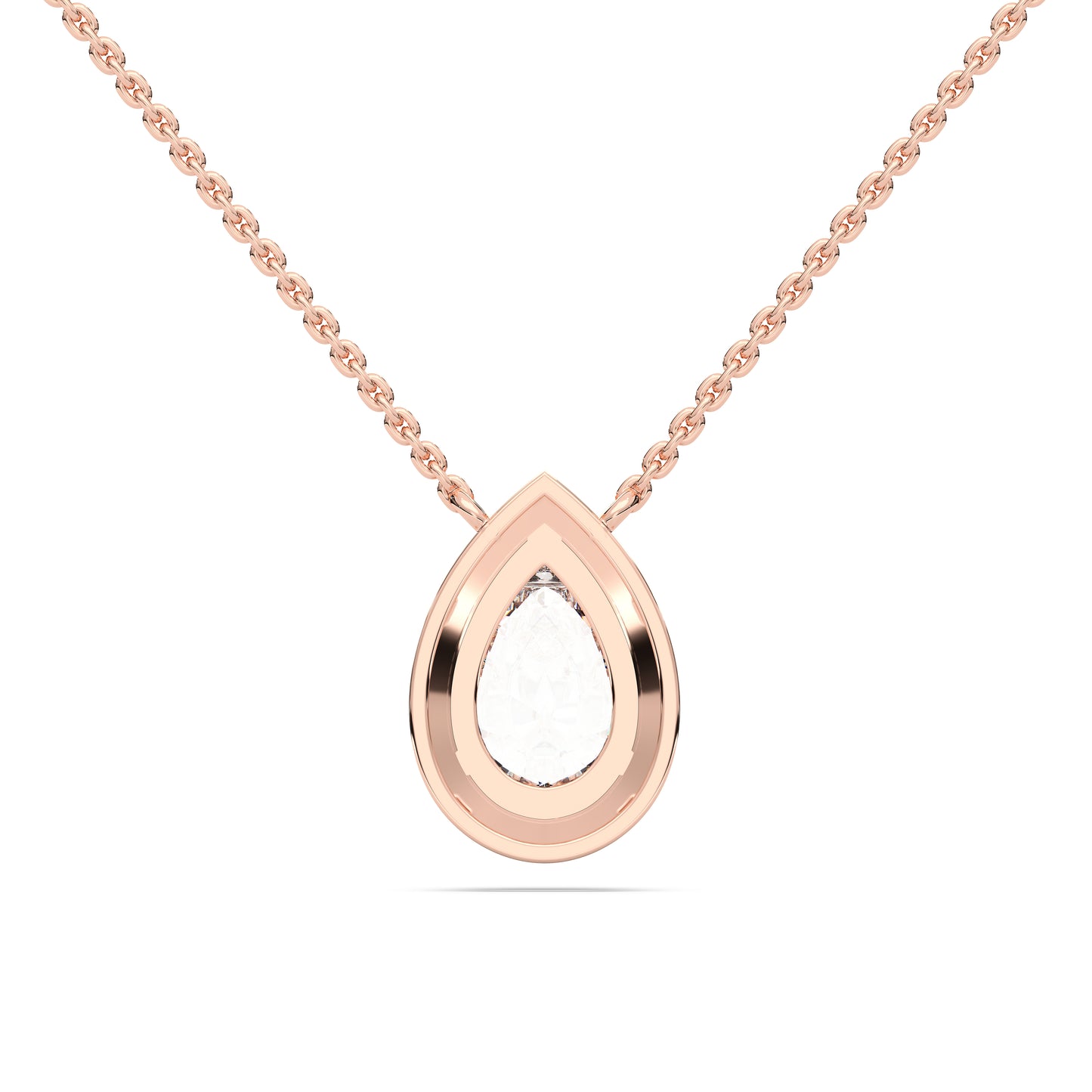 PEAR HALO SOLITAIRE PENDENT