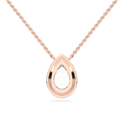 PEAR HALO SOLITAIRE PENDANT