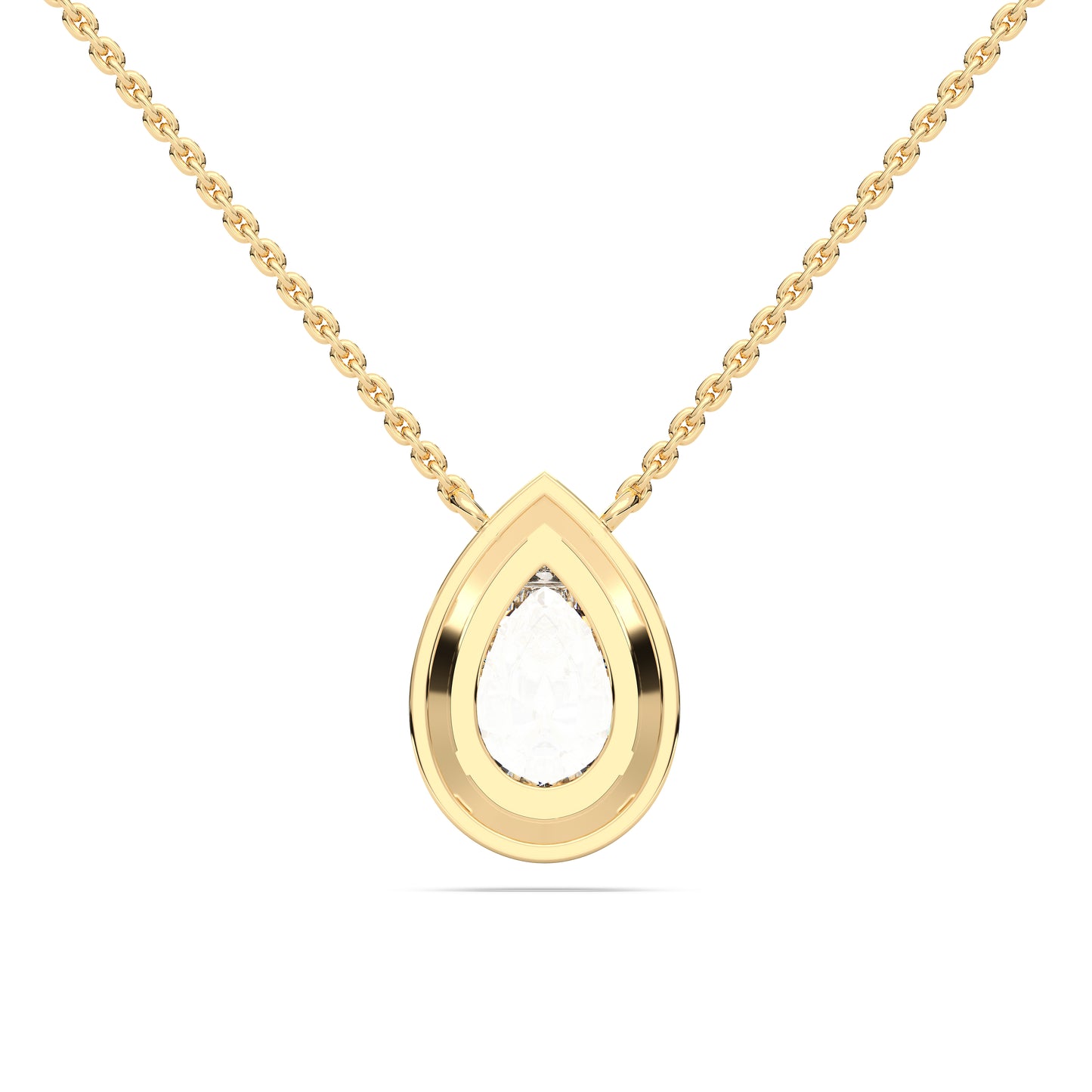 PEAR HALO SOLITAIRE PENDENT