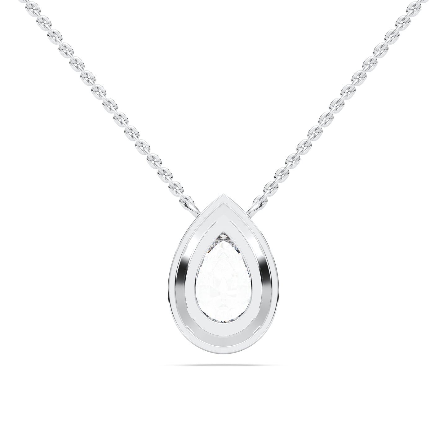 PEAR HALO SOLITAIRE PENDENT
