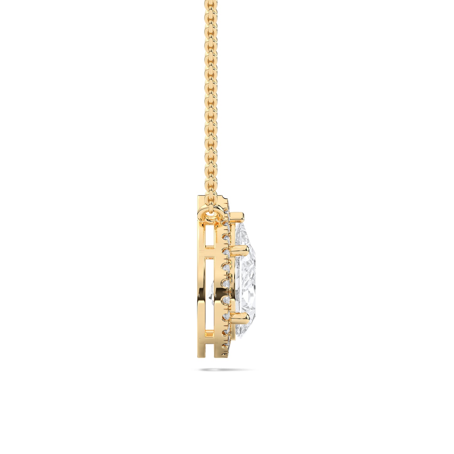 PEAR HALO SOLITAIRE PENDENT