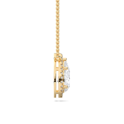 PEAR HALO SOLITAIRE PENDANT