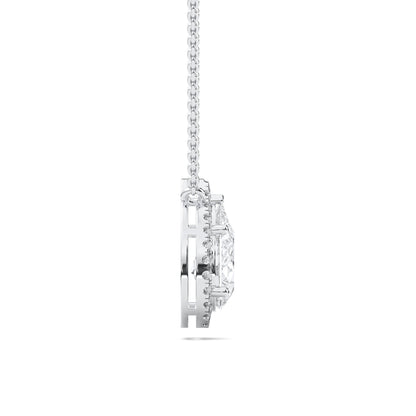 PEAR HALO SOLITAIRE PENDANT