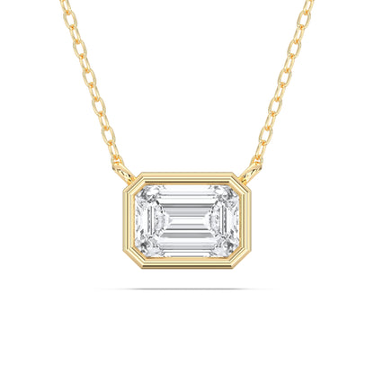 EMERALD BEZEL SOLITAIRE PENDANT