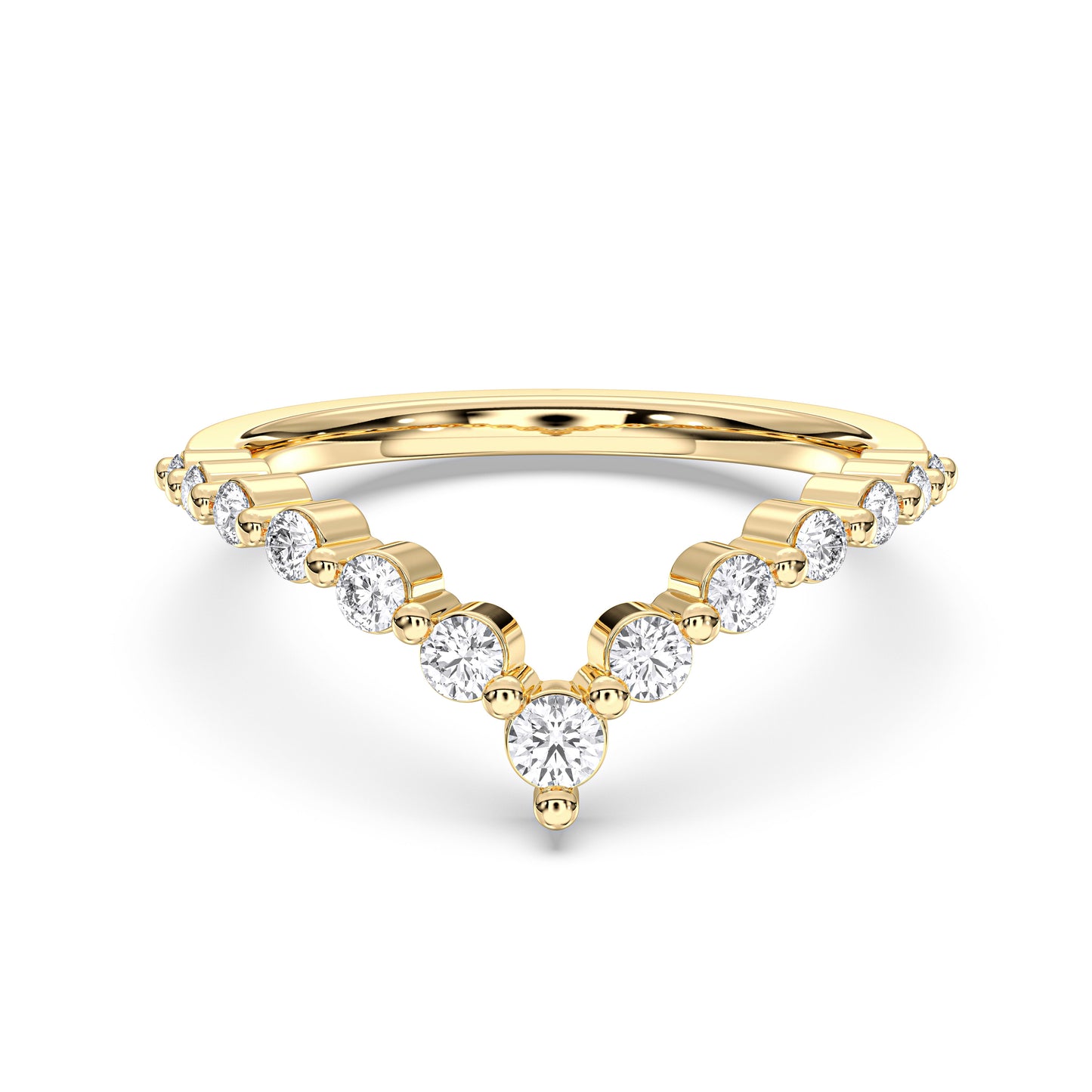 ROUND V SHAPE WEDDING BAND