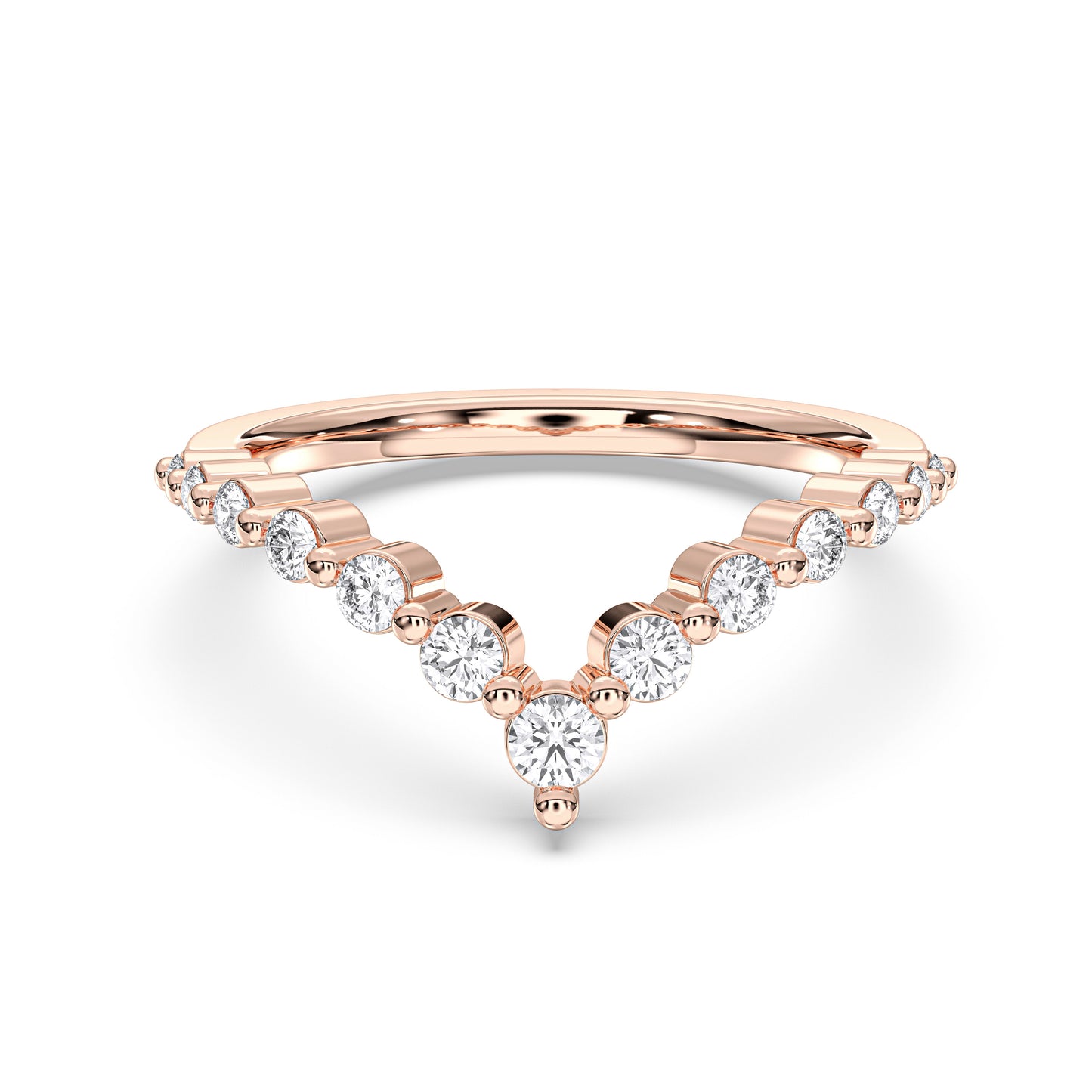 ROUND V SHAPE WEDDING BAND
