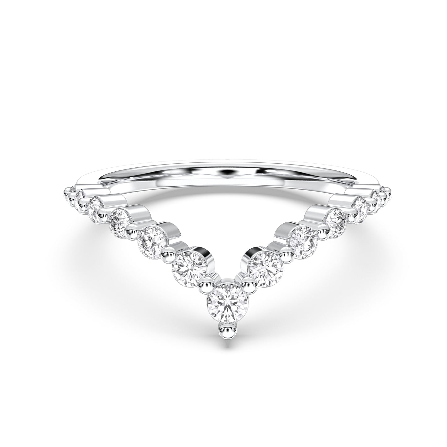 ROUND V SHAPE WEDDING BAND