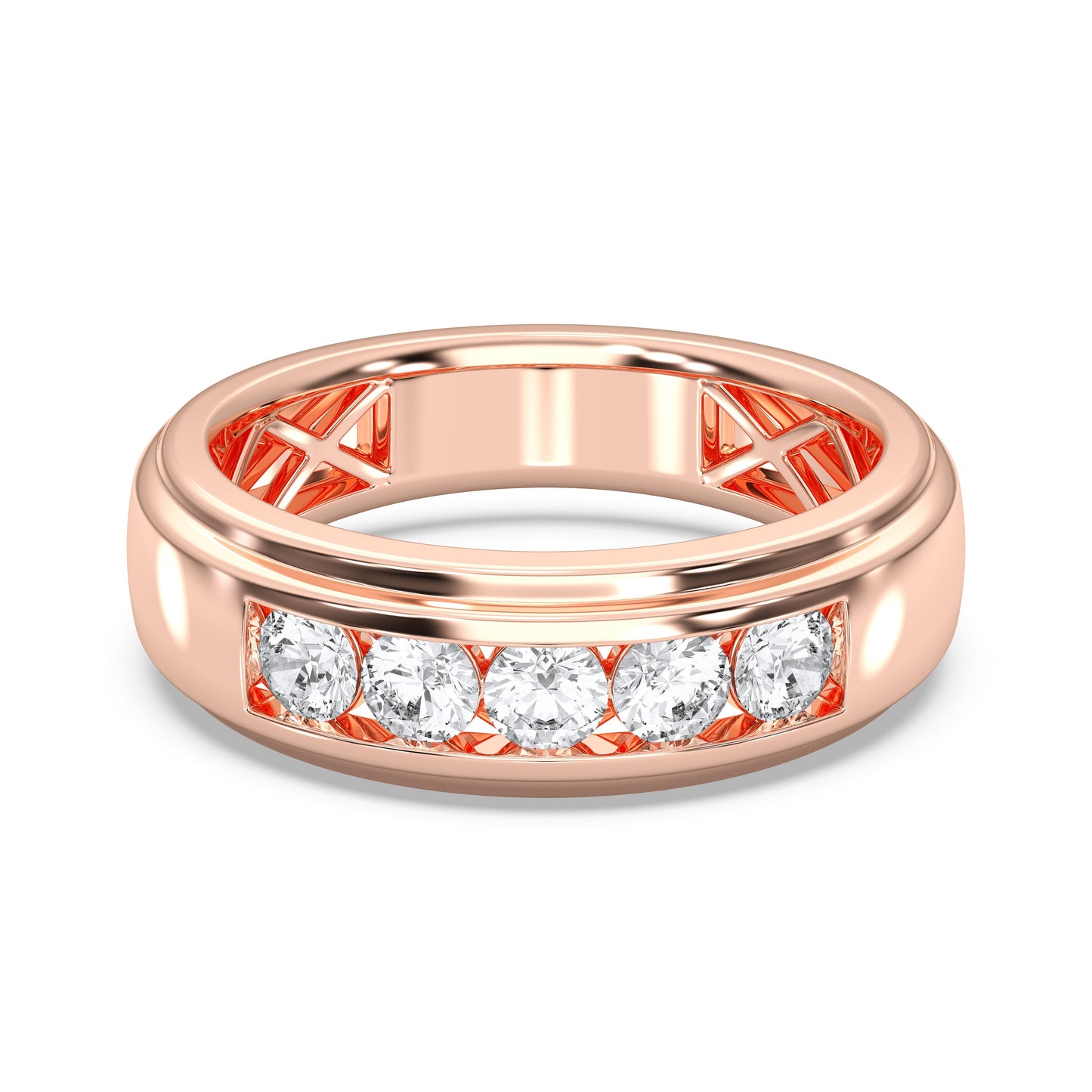 MENS 5STONE WEDDING BAND