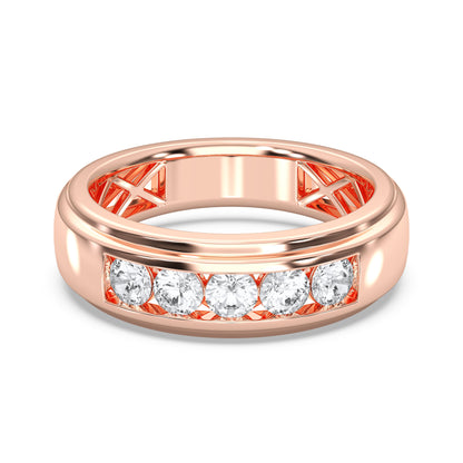 MENS 5STONE WEDDING BAND