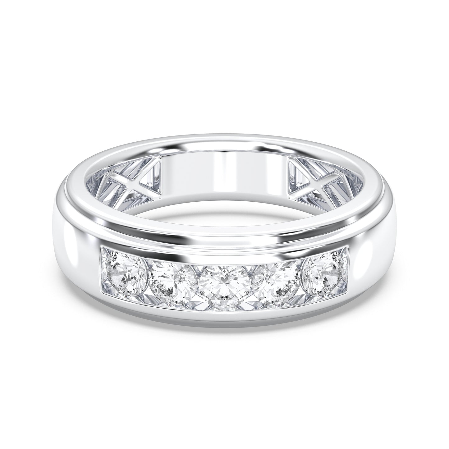 MENS 5STONE WEDDING BAND