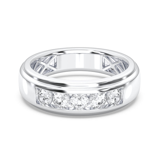 MENS 5STONE WEDDING BAND