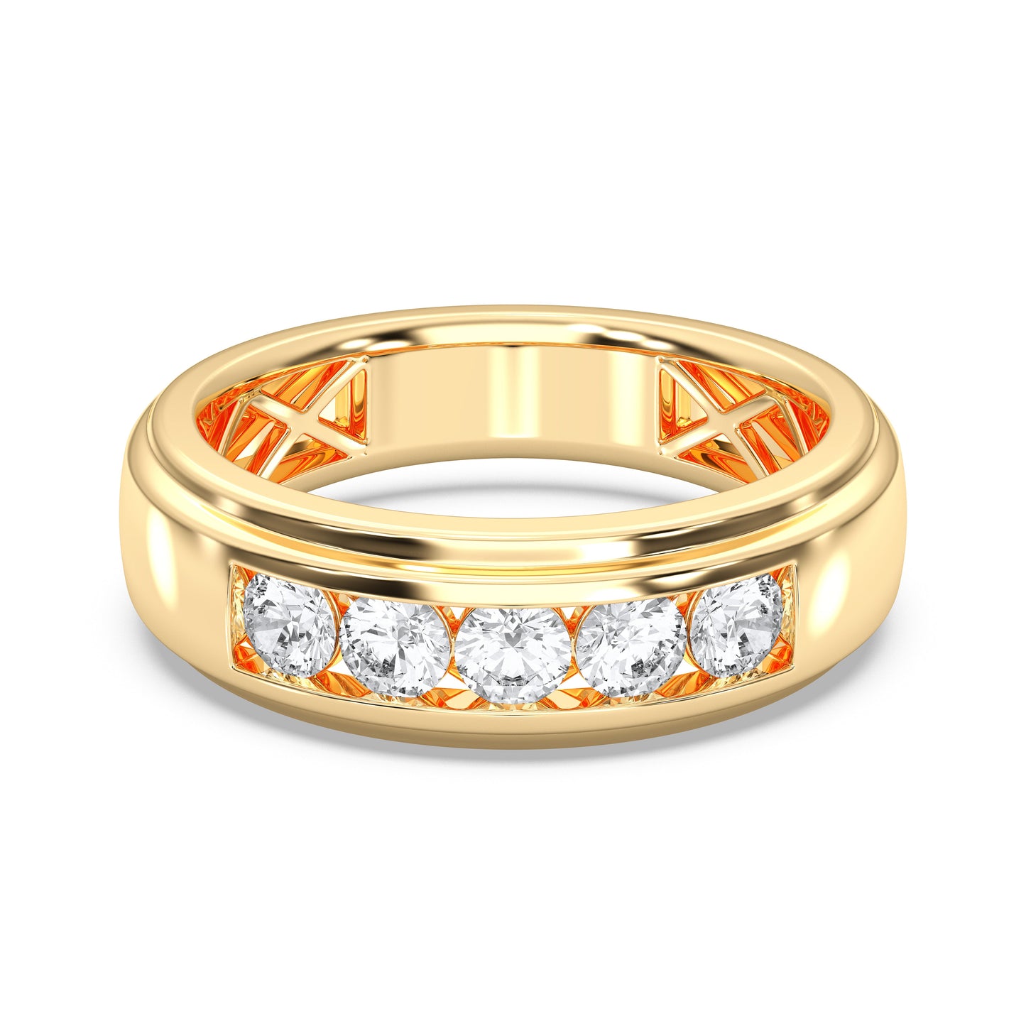 MENS 5STONE WEDDING BAND