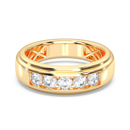 MENS 5STONE WEDDING BAND