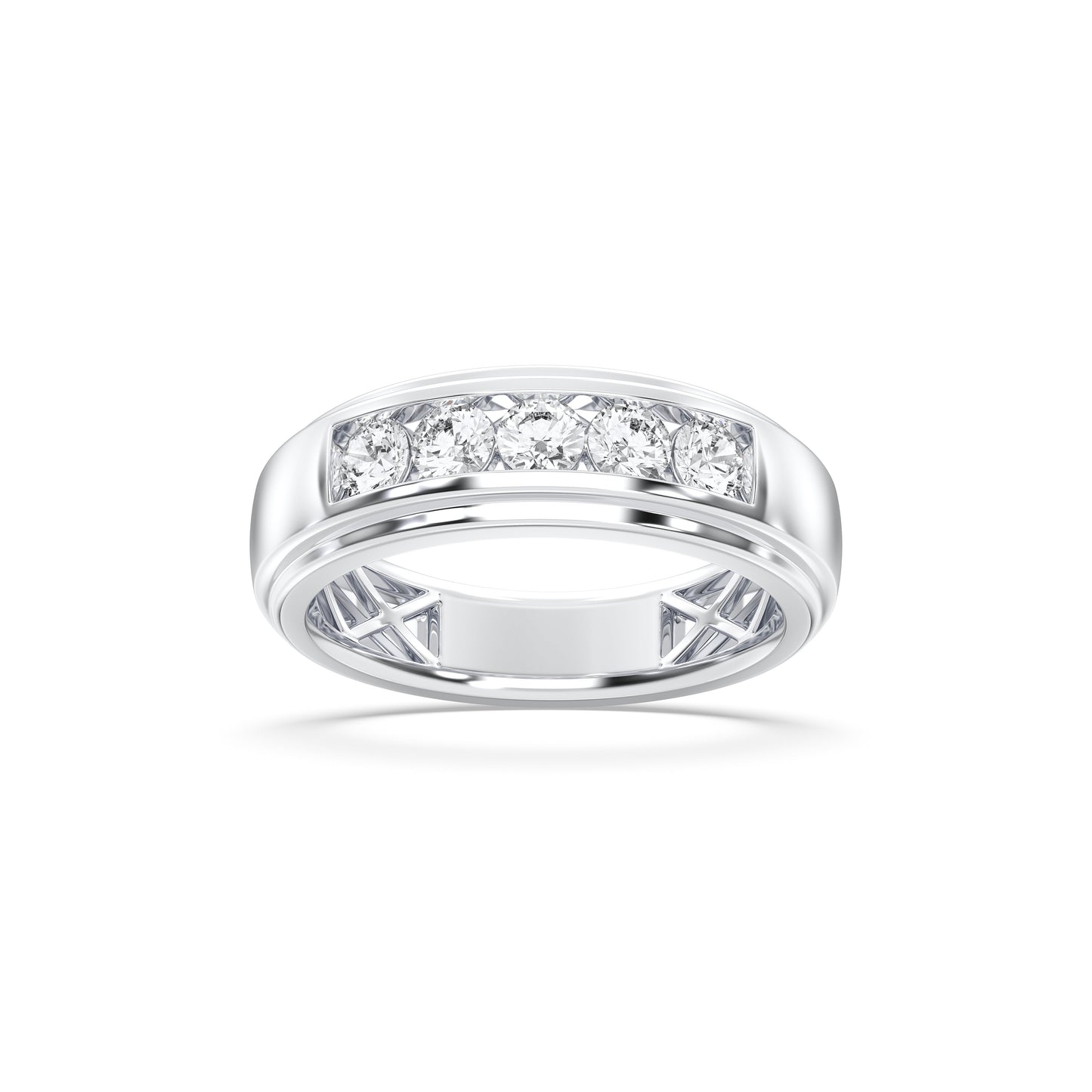 MENS 5STONE WEDDING BAND