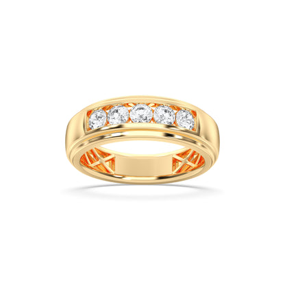 MENS 5STONE WEDDING BAND