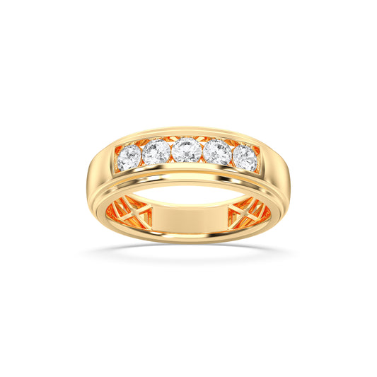 MENS 5STONE WEDDING BAND