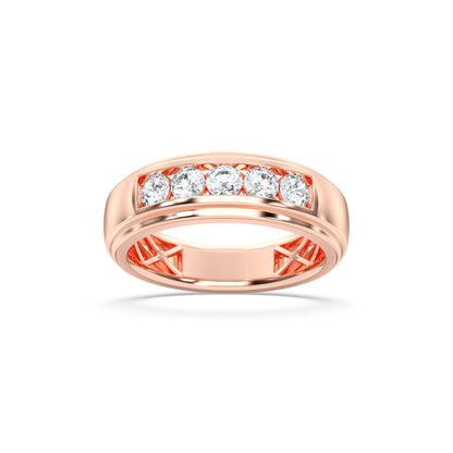 MENS 5STONE WEDDING BAND