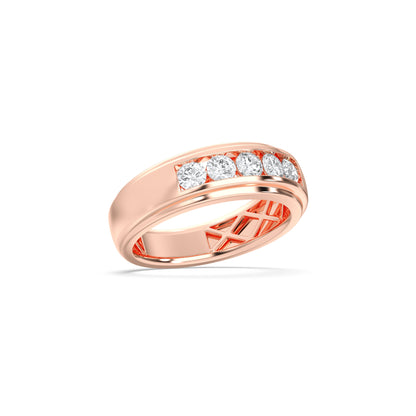 MENS 5STONE WEDDING BAND