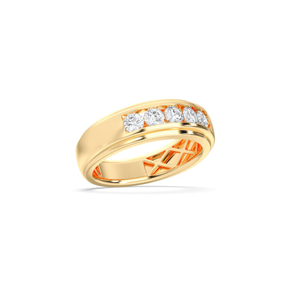 MENS 5STONE WEDDING BAND