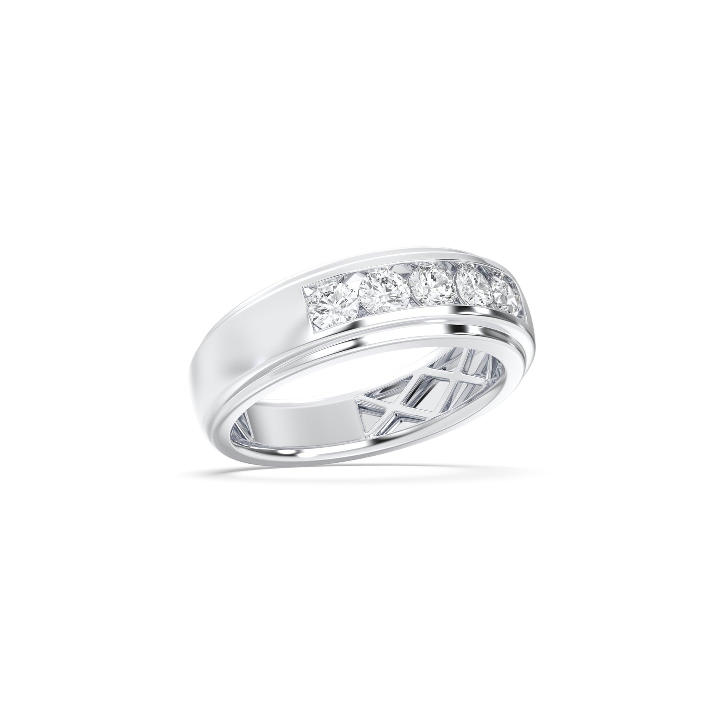 MENS 5STONE WEDDING BAND