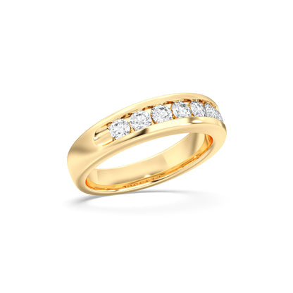 MENS 7STONE WEDDING BAND