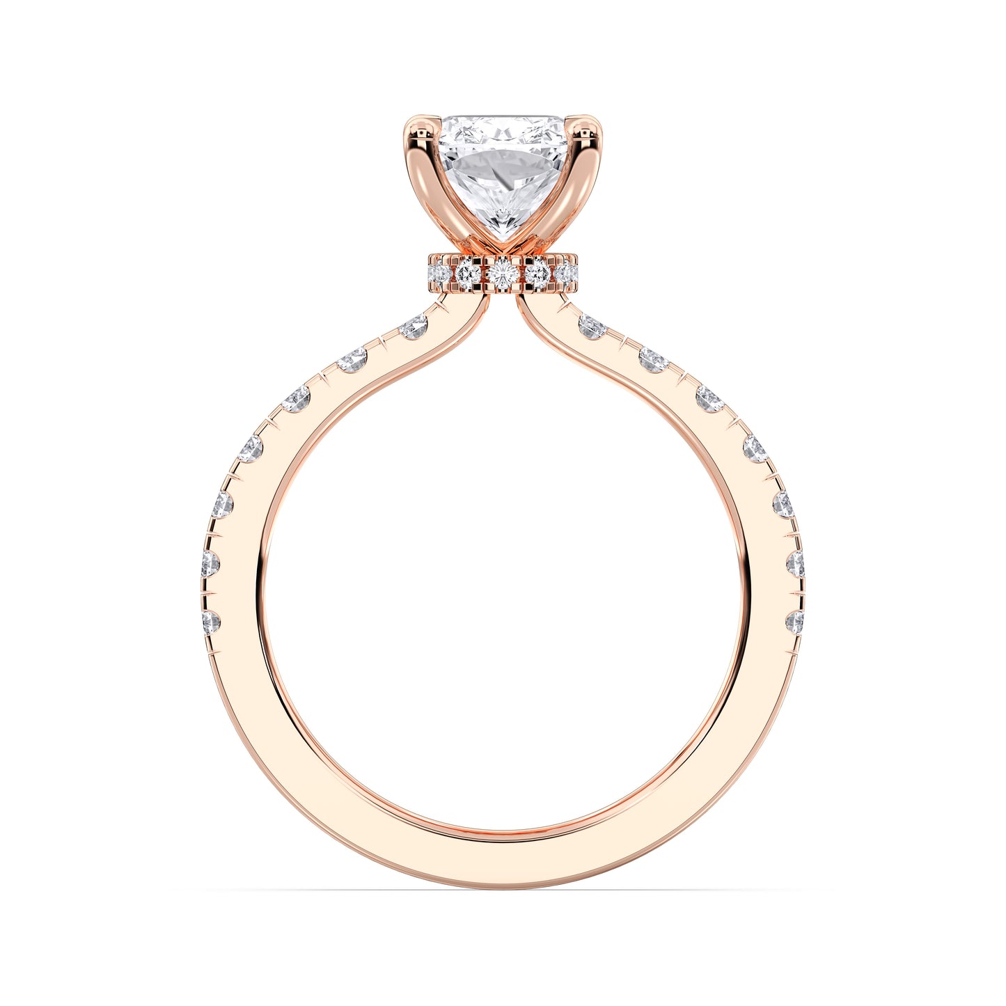 EL.CUSHION HIDDEN HALO (COLLAR)  WITH SIDE STONE