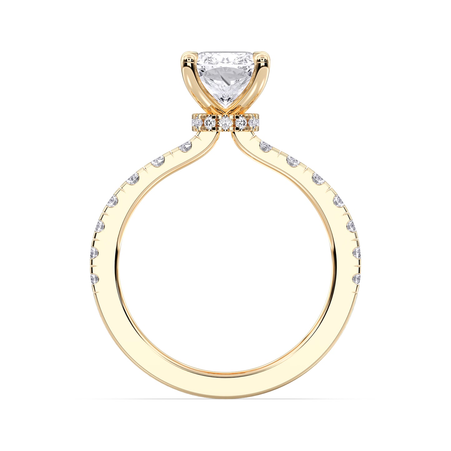 EL.CUSHION HIDDEN HALO (COLLAR)  WITH SIDE STONE
