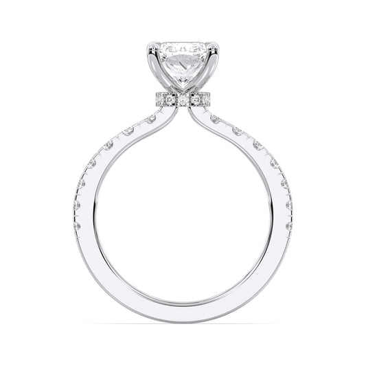 EL.CUSHION HIDDEN HALO (COLLAR)  WITH SIDE STONE