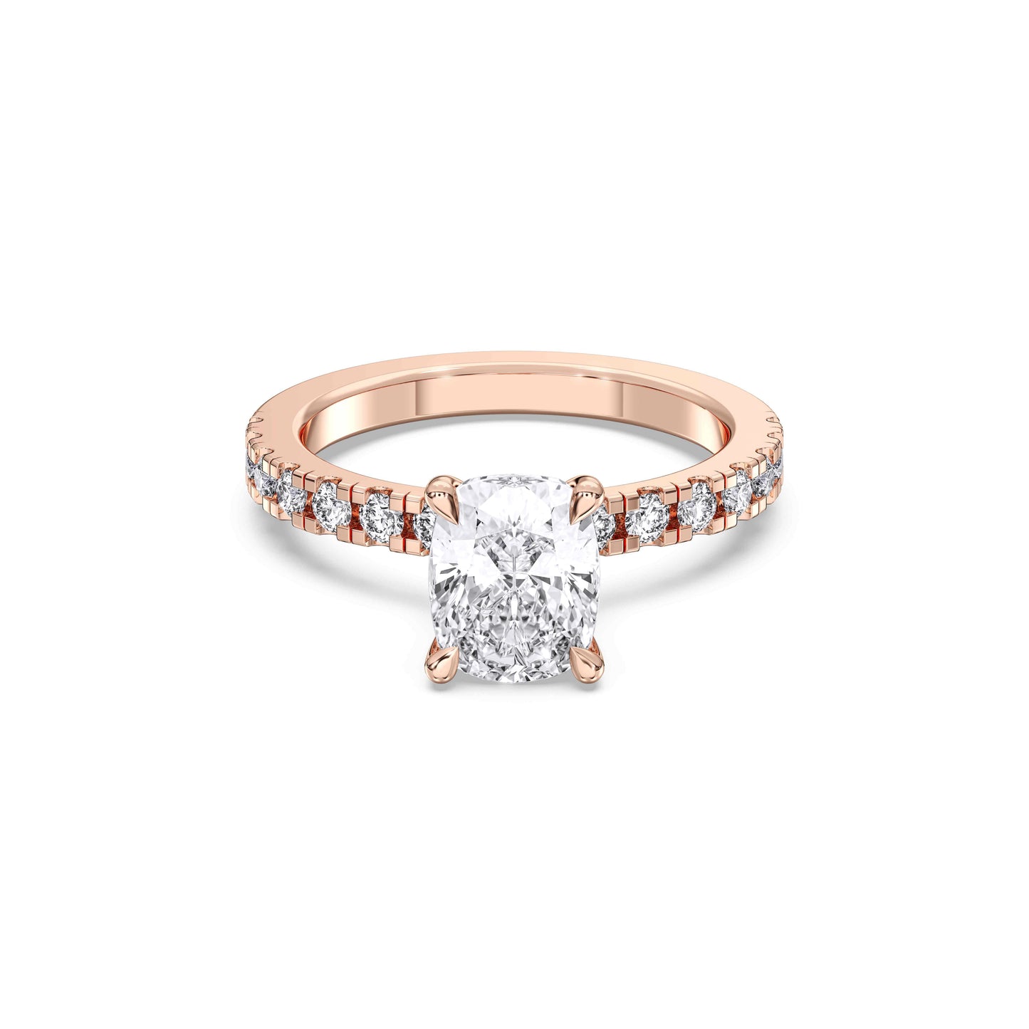 EL.CUSHION HIDDEN HALO (COLLAR)  WITH SIDE STONE